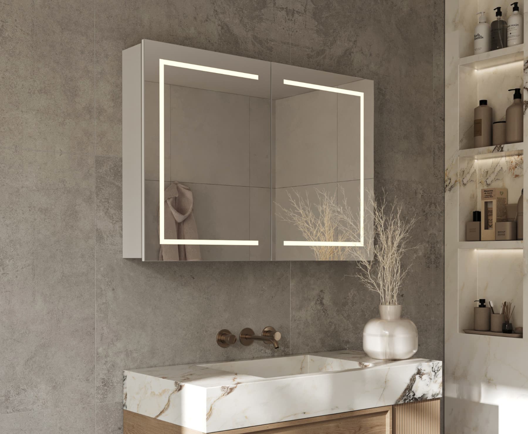 Modernes Baddesign leicht gemacht mit dem sonni led spiegelschrank