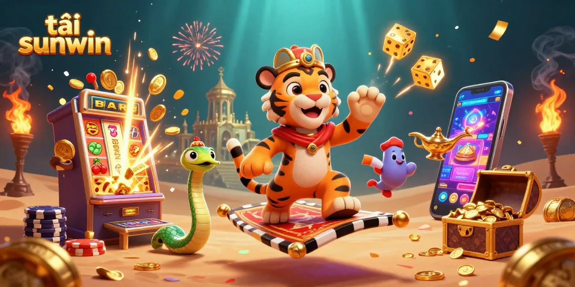 Play and win big using tải sunwin with animated casino elements and vibrant characters.