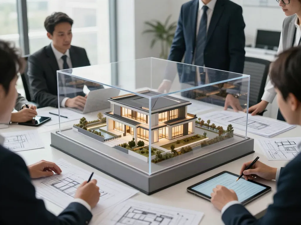 Präsentationsmodell einer Villa im Maßstab 1:100, ideal für Villenmodell Präsentation Architektur