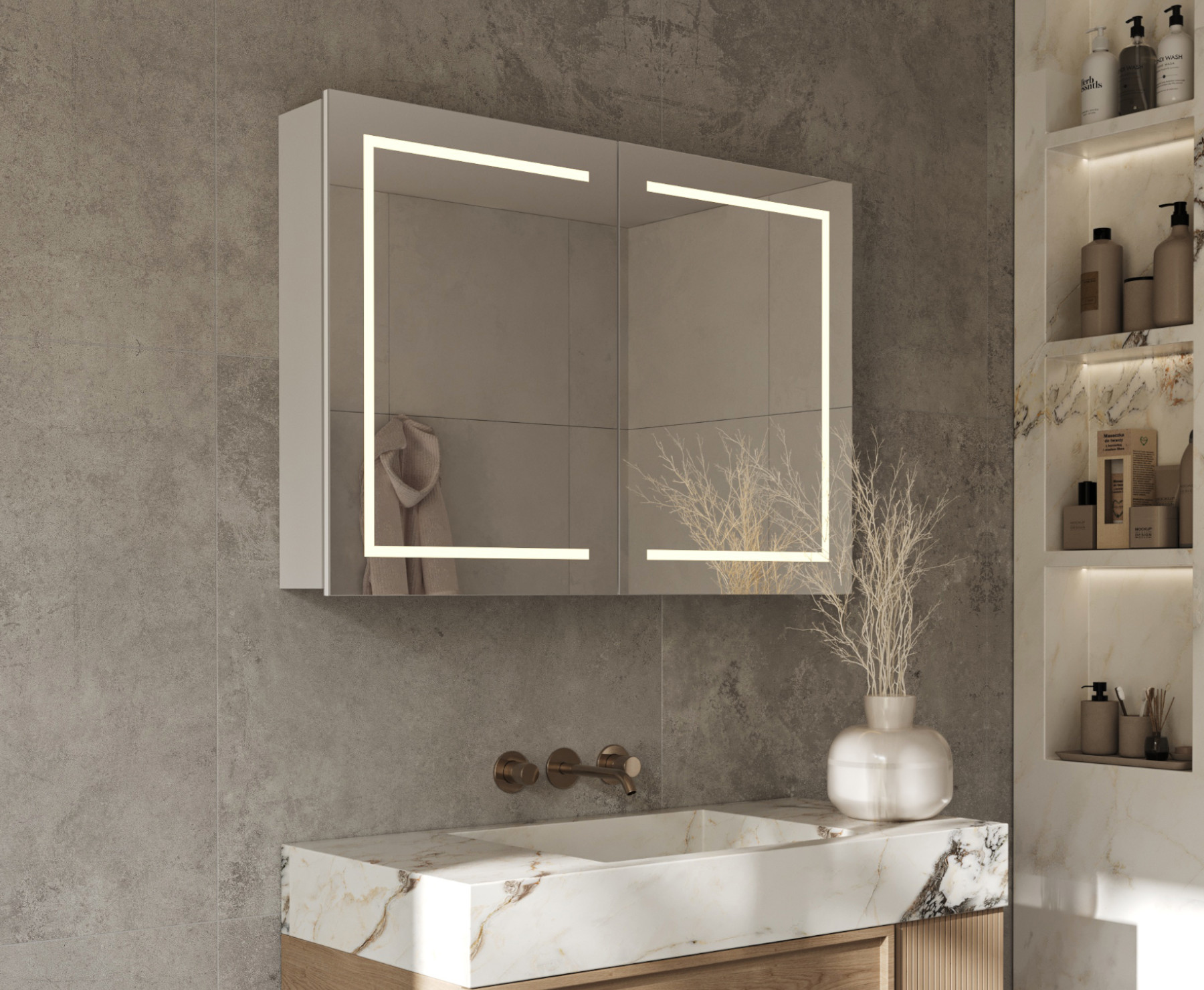 Modernes Baddesign leicht gemacht mit dem sonni led spiegelschrank