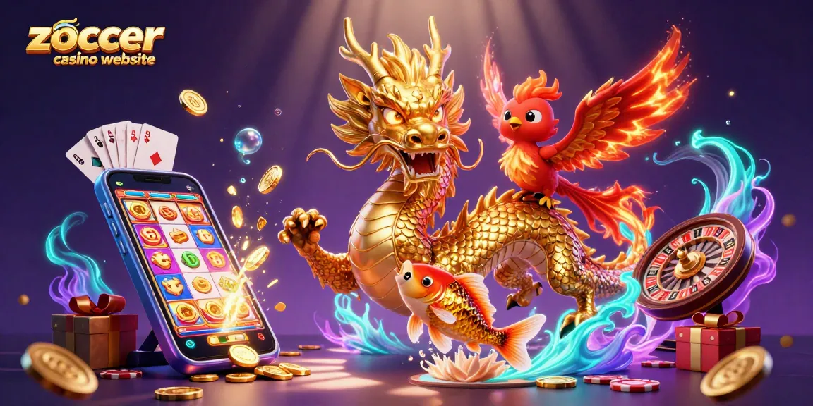Experience thrilling gameplay at the zoccer casino website with vibrant dragons, phoenixes, and gold coins.