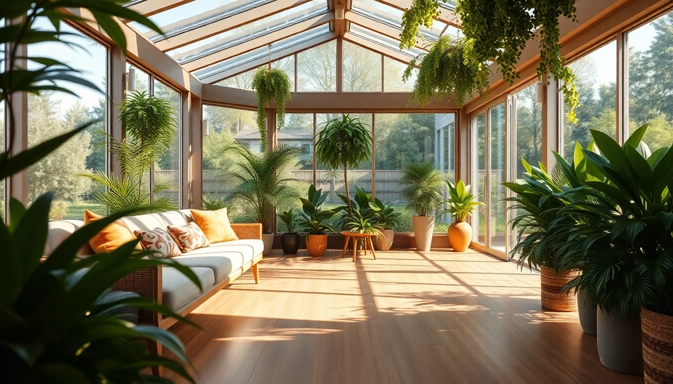 Wintergarten mit gemuetlicher Sitzgelegenheit und Naturlicht, ideal fuer entspannende Momente.
