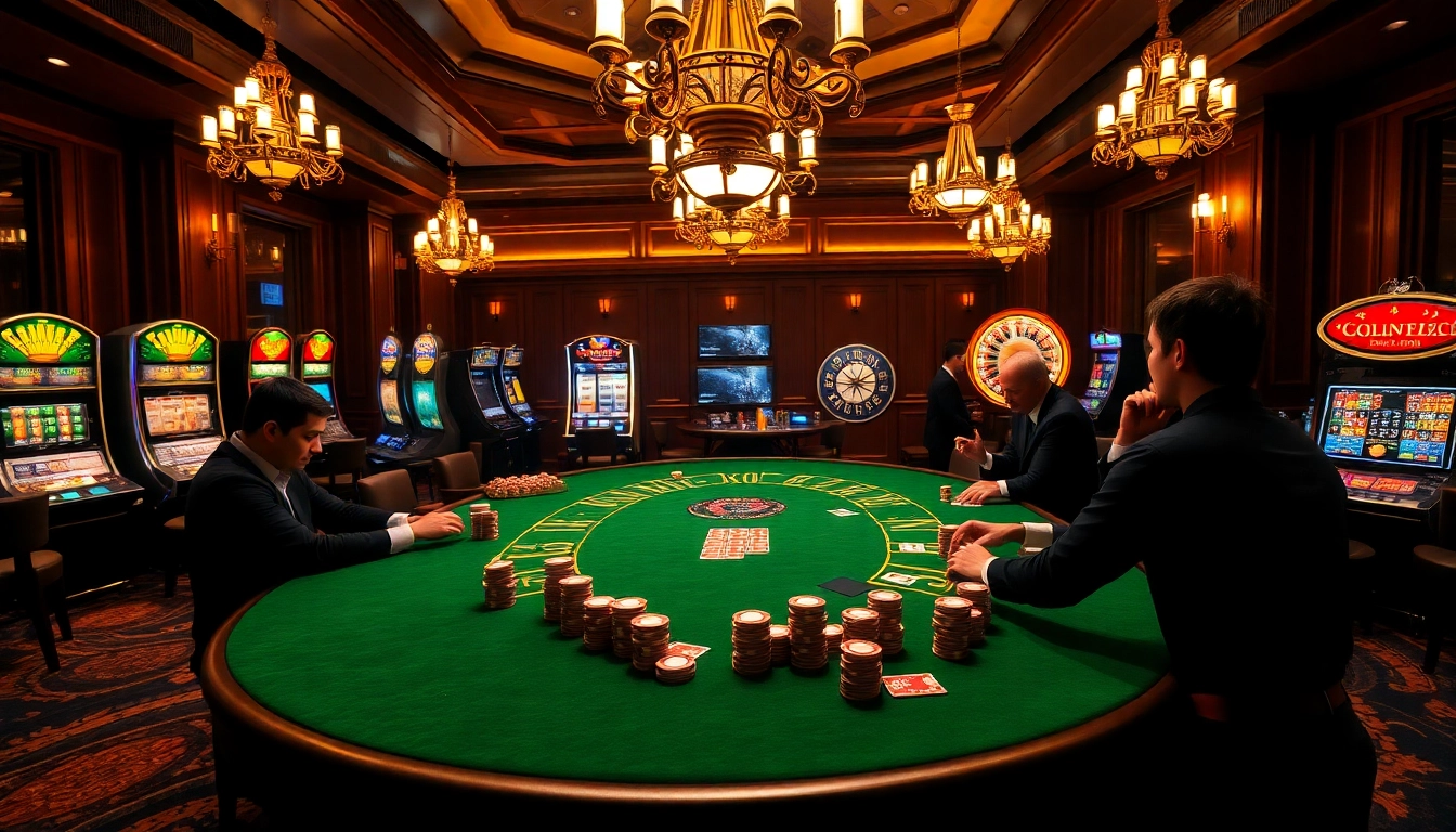 In a vibrant poker room, players strategize at the table inspired by https://www.bdtk1.org/ for better odds.