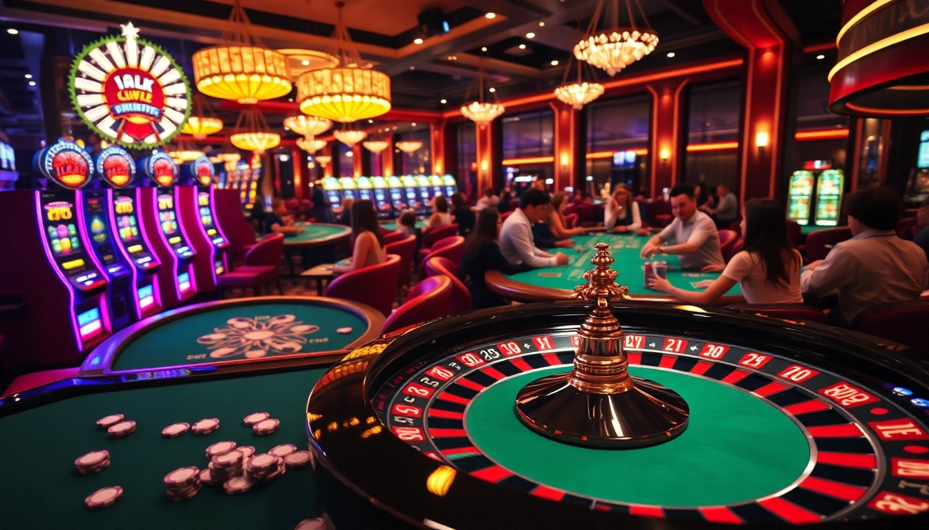 Experience the thrill of playing at home Jl55 with vibrant casino tables and exciting slot machines.