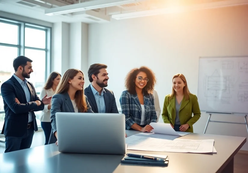 Headhunter Ingenieure im modernen Büro bei der Zusammenarbeit an Projekten.