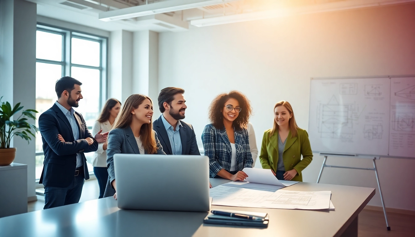 Headhunter Ingenieure im modernen Büro bei der Zusammenarbeit an Projekten.